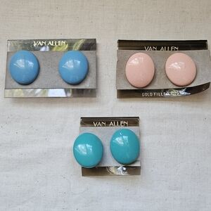 Set of vintage Van Allen clip on earrings